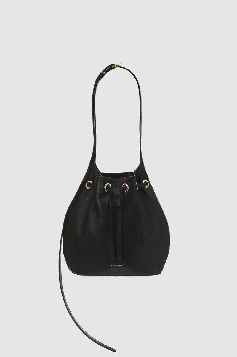 Handbags Anine Bing Mini Alana Bucket Bag Noir Femme | KYO-0510314